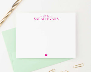 PS061 a note from personal stationery with heart name hearts elegant 2