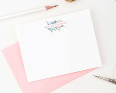 PS064 floral personalized thankyou cards with blockfont florals flowers elegant