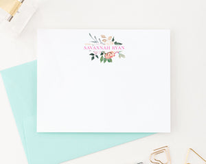 PS066 floral block font personalized stationery for women florals flower flowers adult