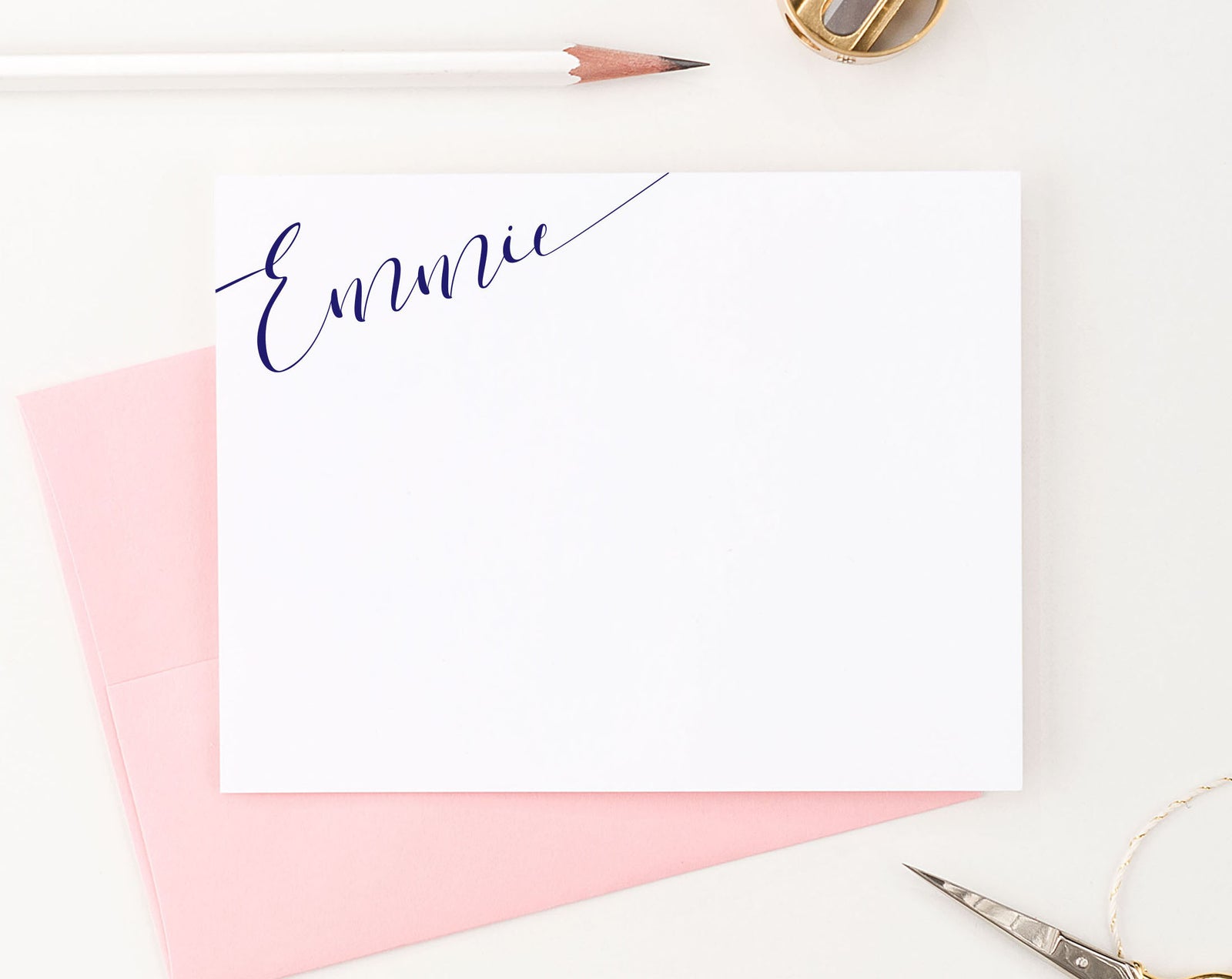 PS068 simple corner script personalized note cards women elegant stationery 1