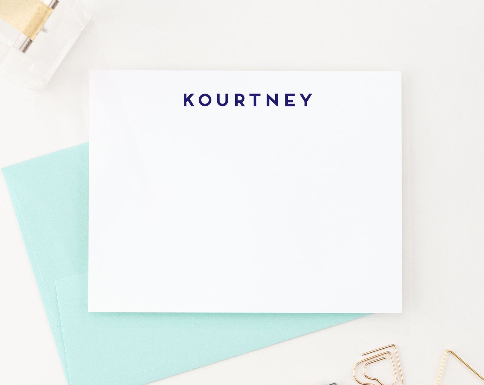Simple Block Font Personalized Stationery Gift Set