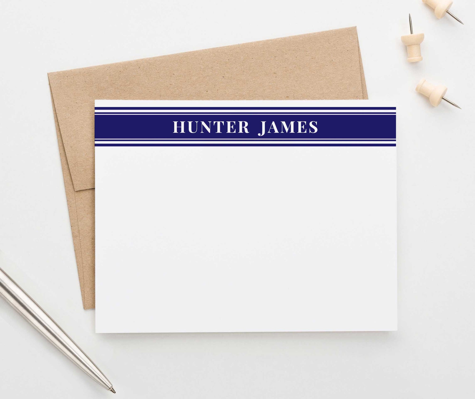 PS071 personalized men_s-stationery with banner men women classic