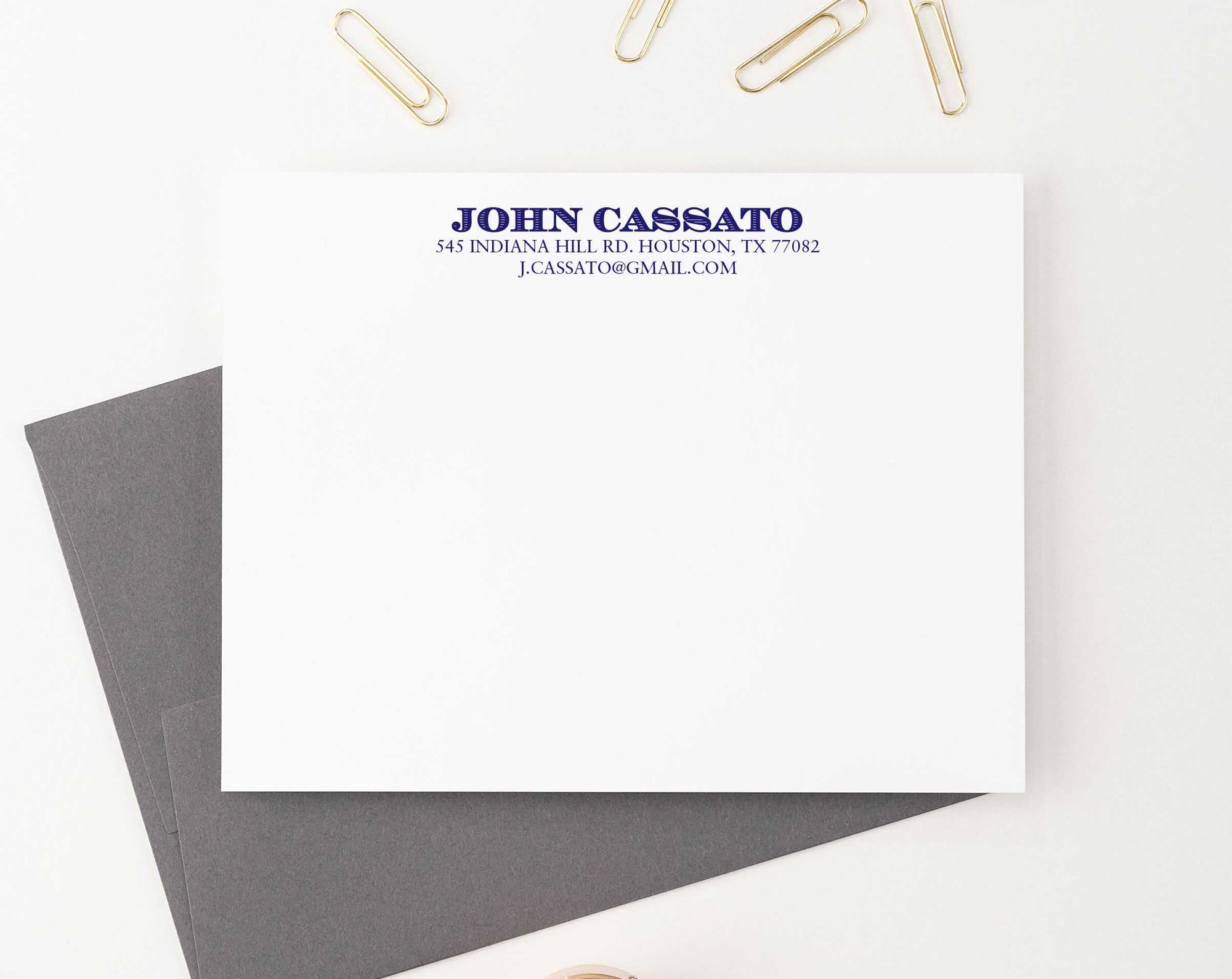 PS075 adults business personalized stationery note cards adult simple classic