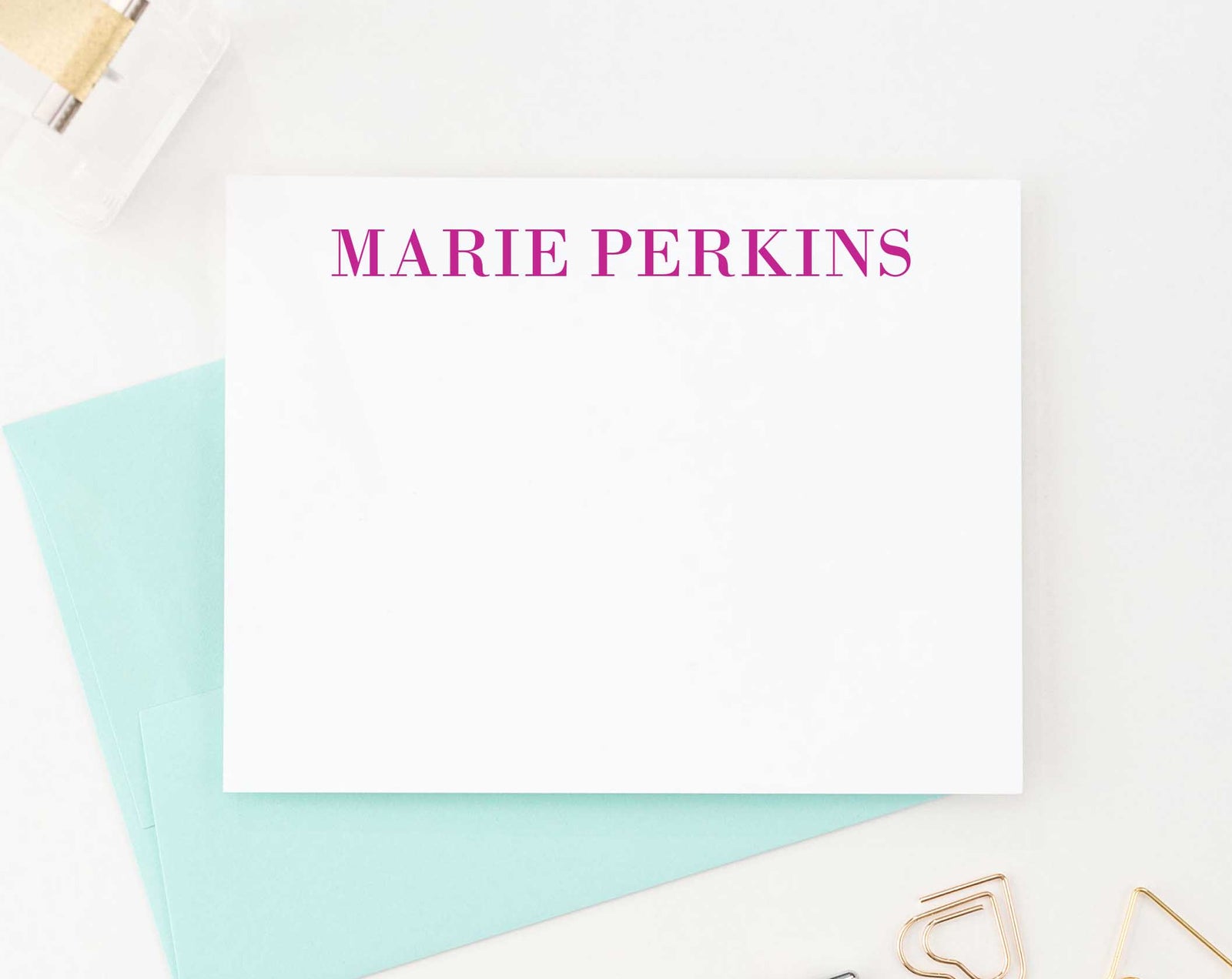 PS078 classic block font personalized stationery cards simple classic name