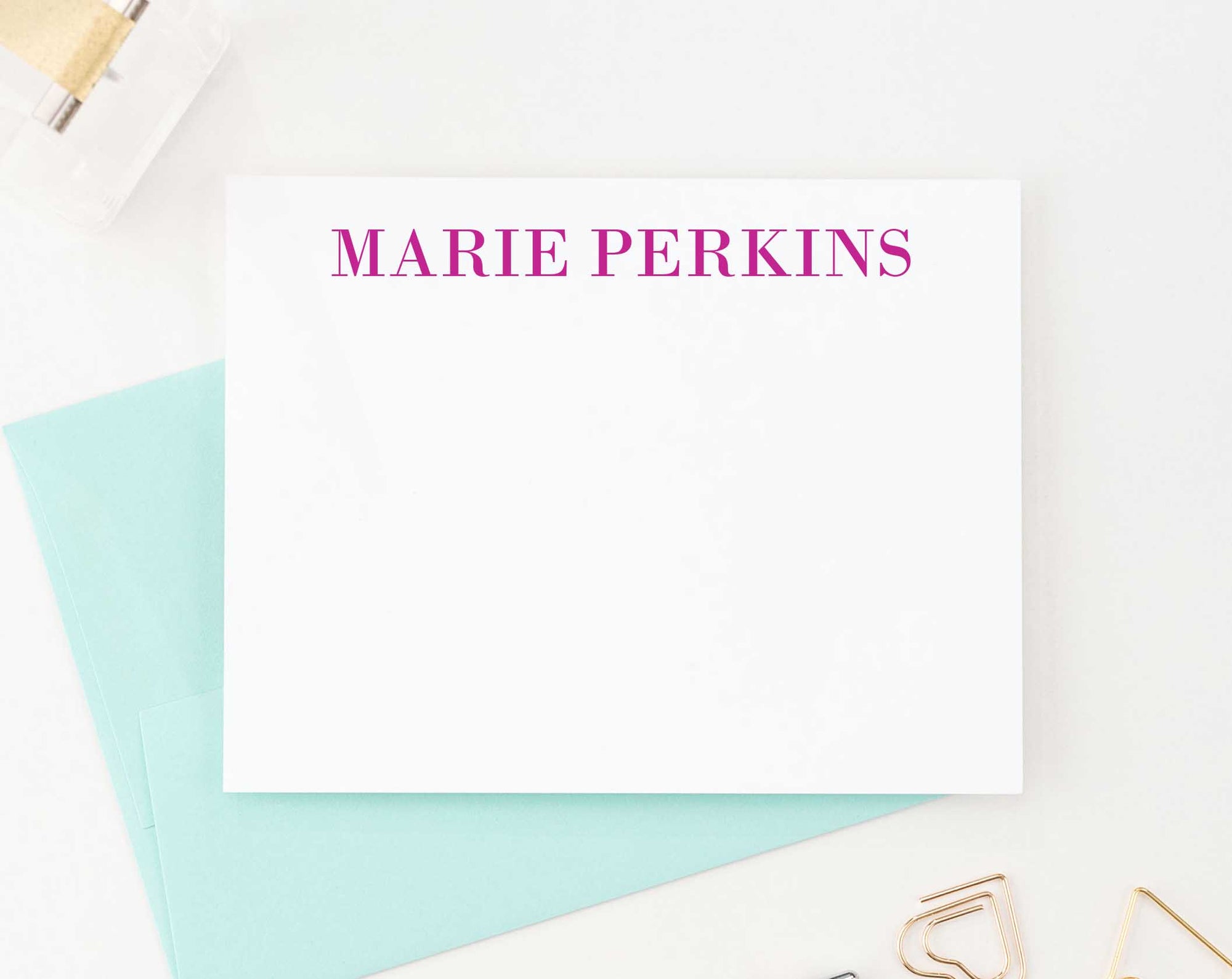 PS078 classic block font personalized stationery cards simple classic name