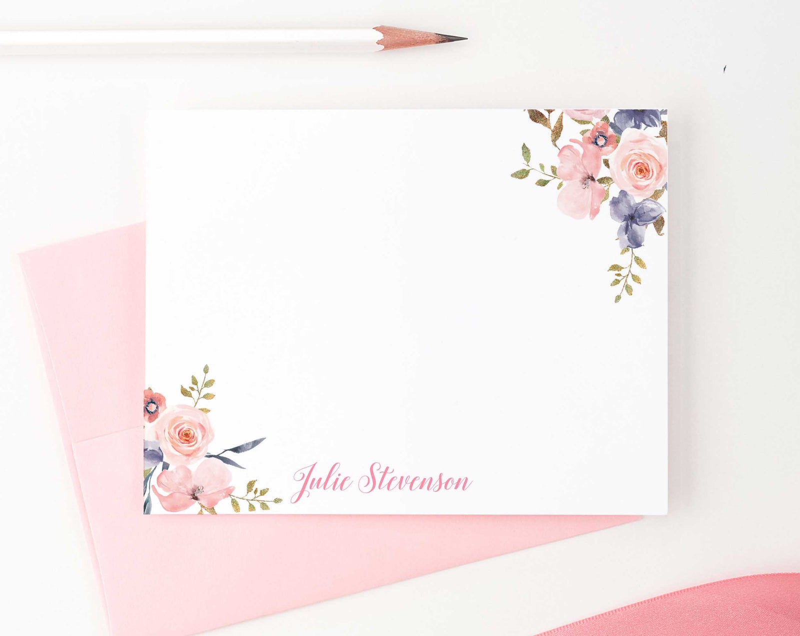 Personalized Floral Stationary with Envelopes, FLAT OR FOLDED, Watercolor  Floral Stationery Set for Women, Blue and Green Personalized Floral  Notecards with Envelopes, Choice of Colors and Quantity - Yahoo Shopping