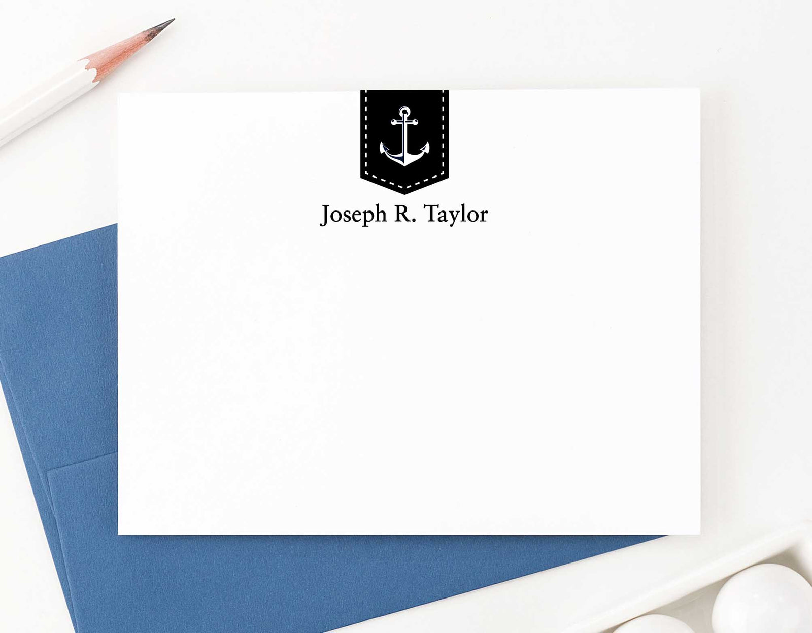 Nautical Anchor Personalized Stationery Cards