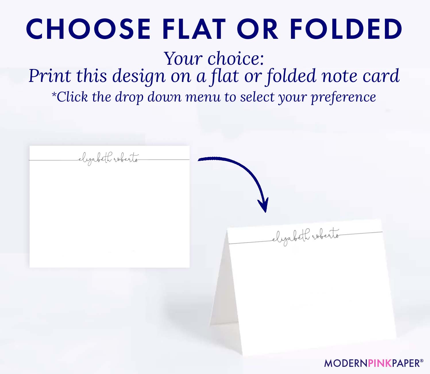 Printable White Note Cards & Envelopes