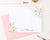 PS129 cute pink watercolor floral corners personalized stationery elegant script font