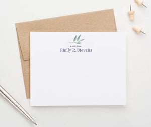 PS131 eucalyptus personalized stationery for women a note from plant greenery