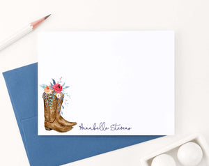 PS133 floral cowboy boots stationary personalized for women western script font 2