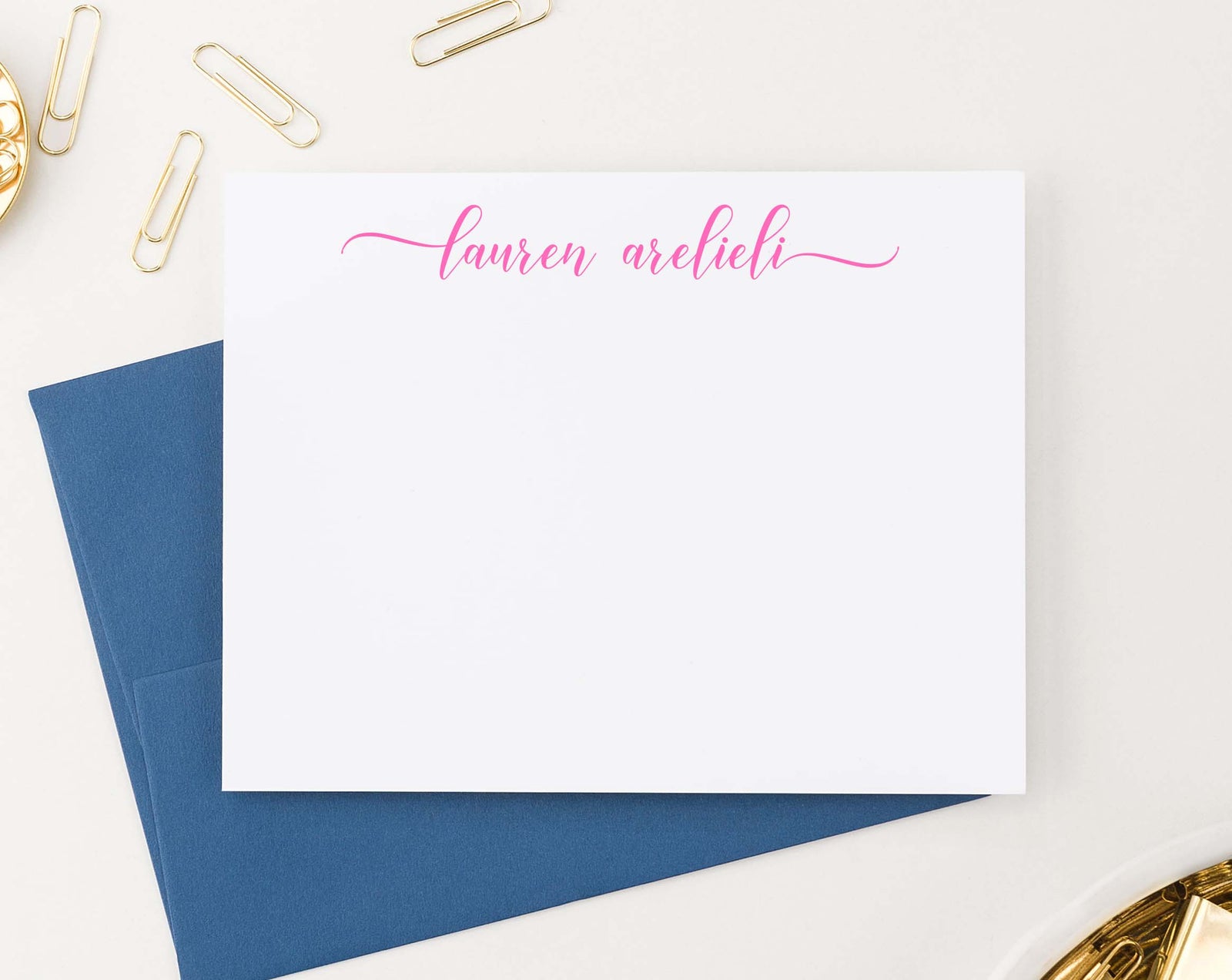 Personalized Elegant Script Womens Notecards