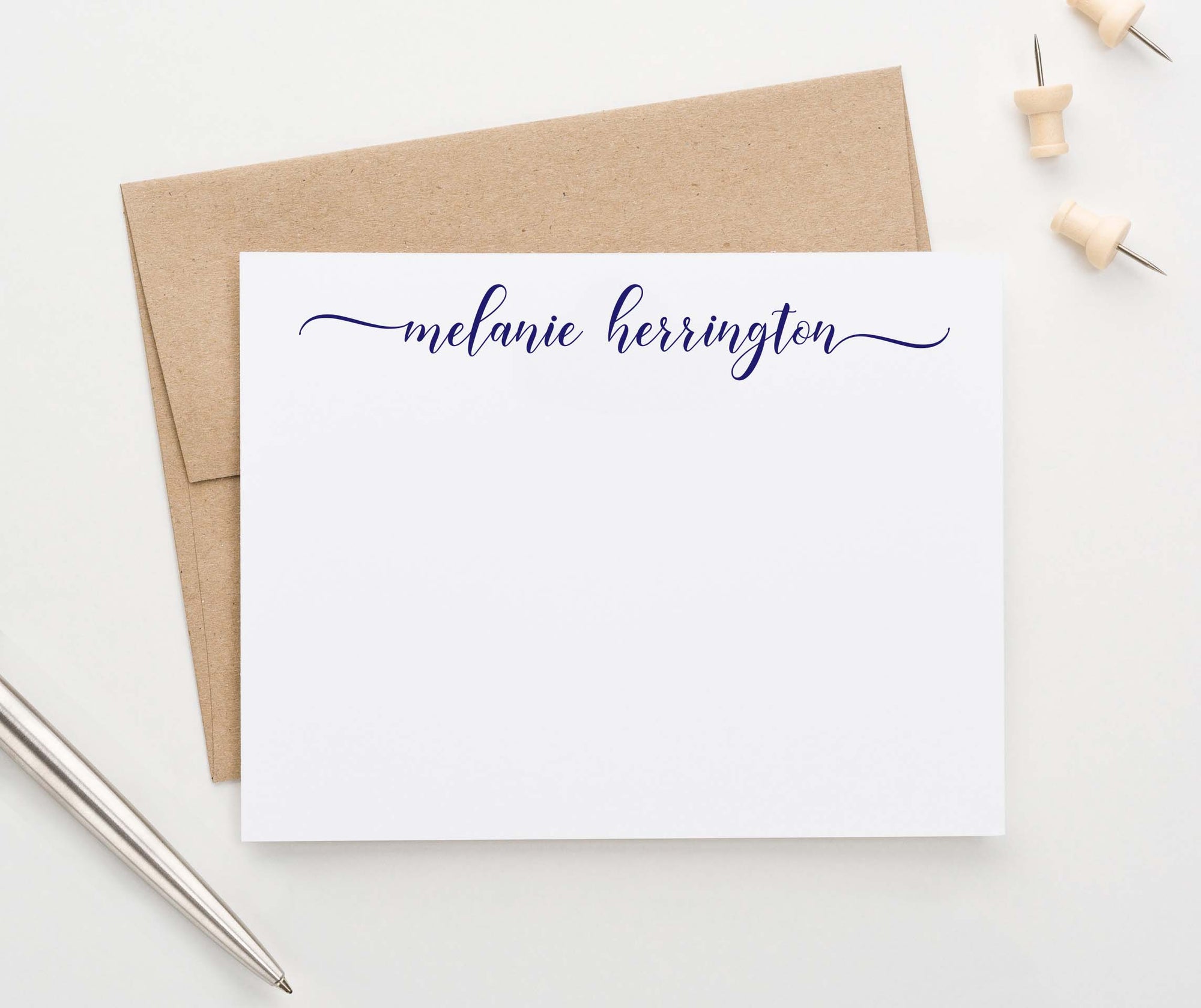 Personalized Elegant Script Womens Notecards