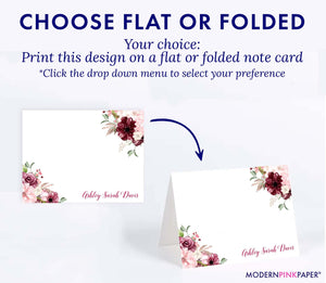 Floral Fall Stationery Personalized for Women