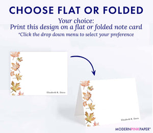 Fall Leaves Personalized Stationery with Envelopes