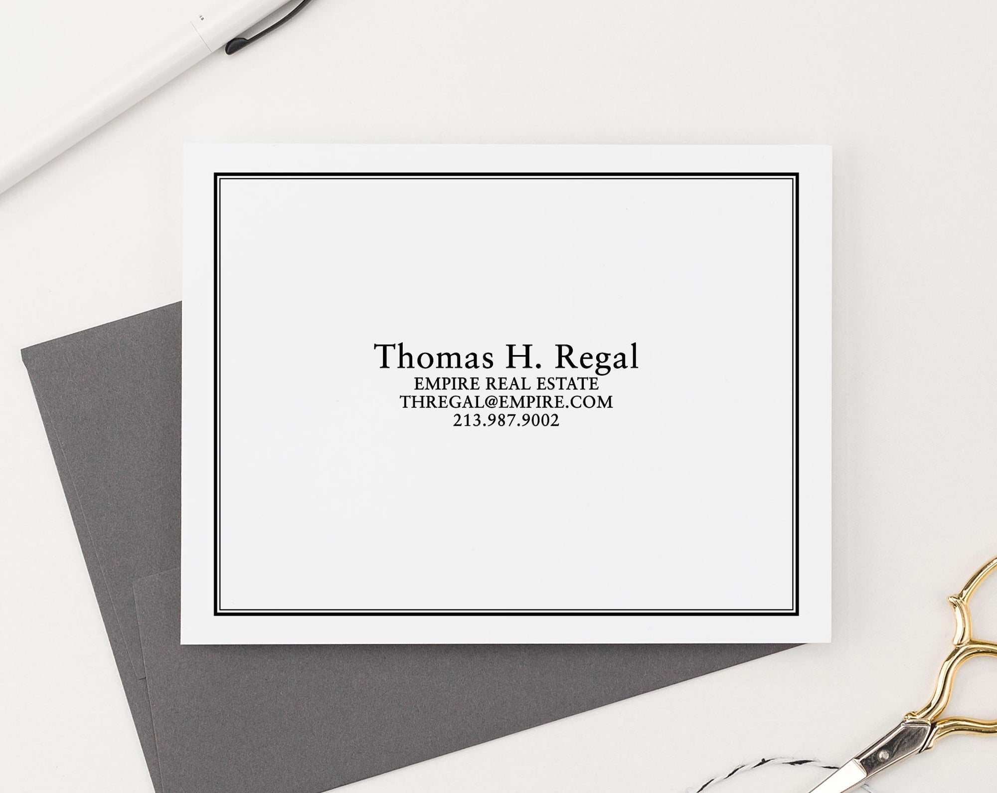 PS179 Personalized Folded Note Cards for Real Estate agent professional