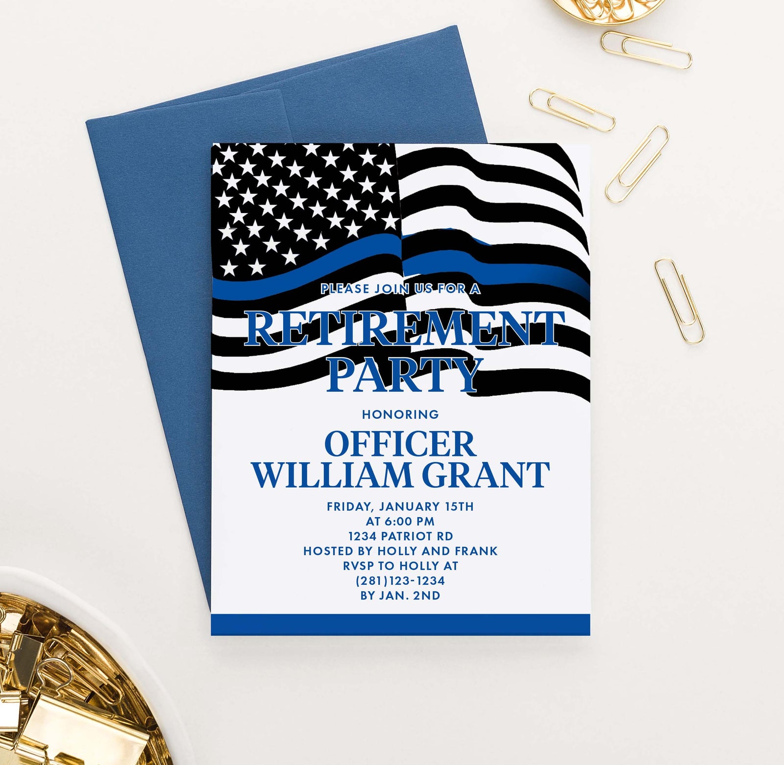 Personalized Police Retirement Party Invitations