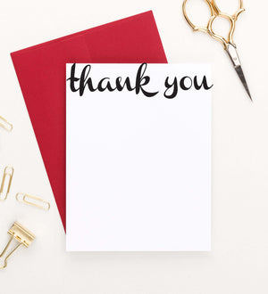 TY001 simple thank you script note cards vertical elegant