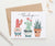 TY006 cute folded cactus thank you notes potted succulents
