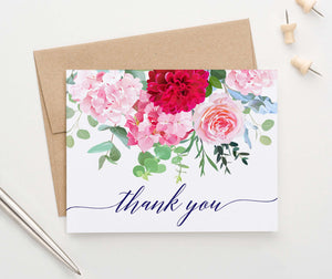 TY023 elegant floral thank you cards for wedding women script thankyou