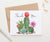 TY040 elegant cactus thank you cards for women succulents script women