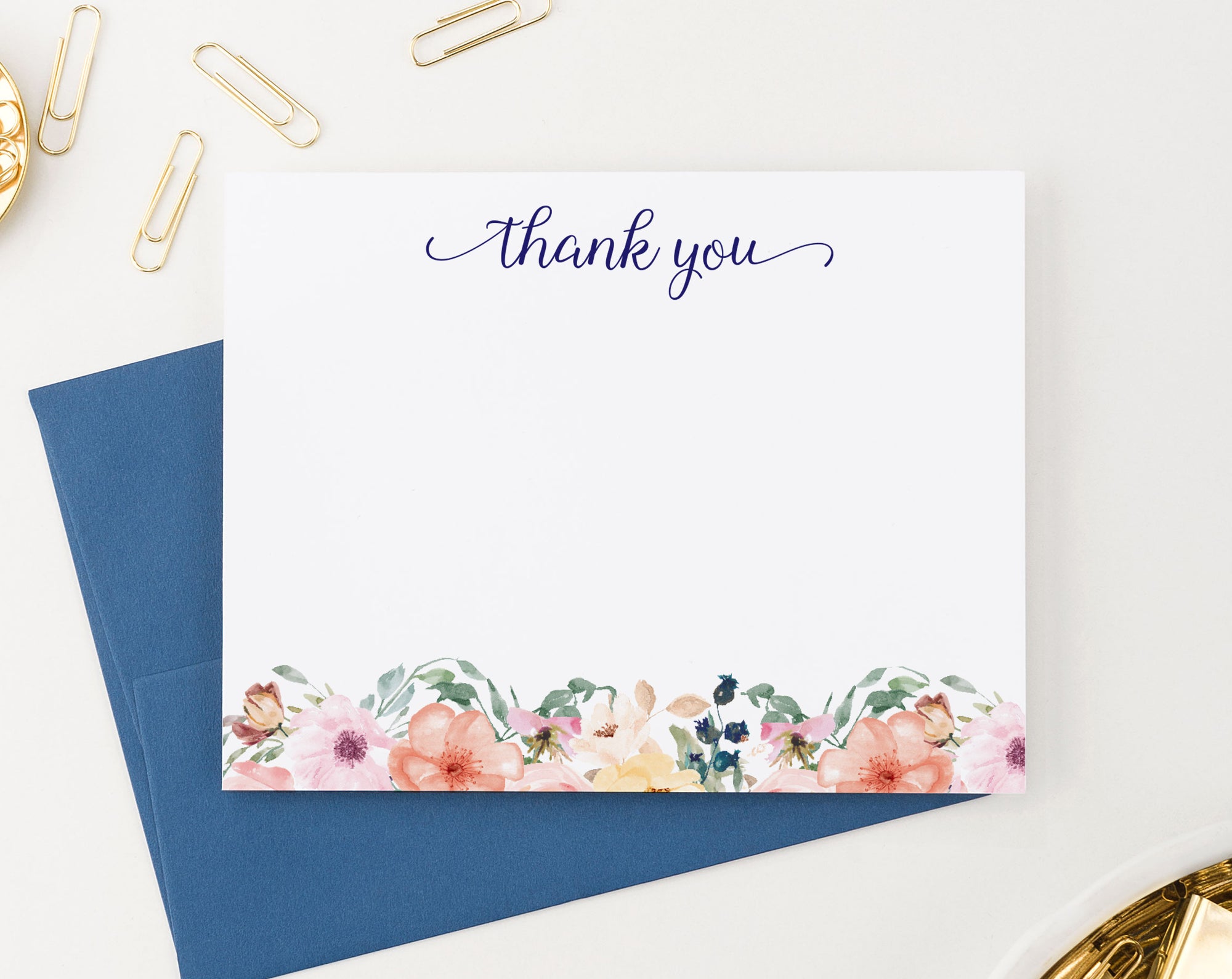    TY083 Floral Thank You Card for Women flowers general college baby shower