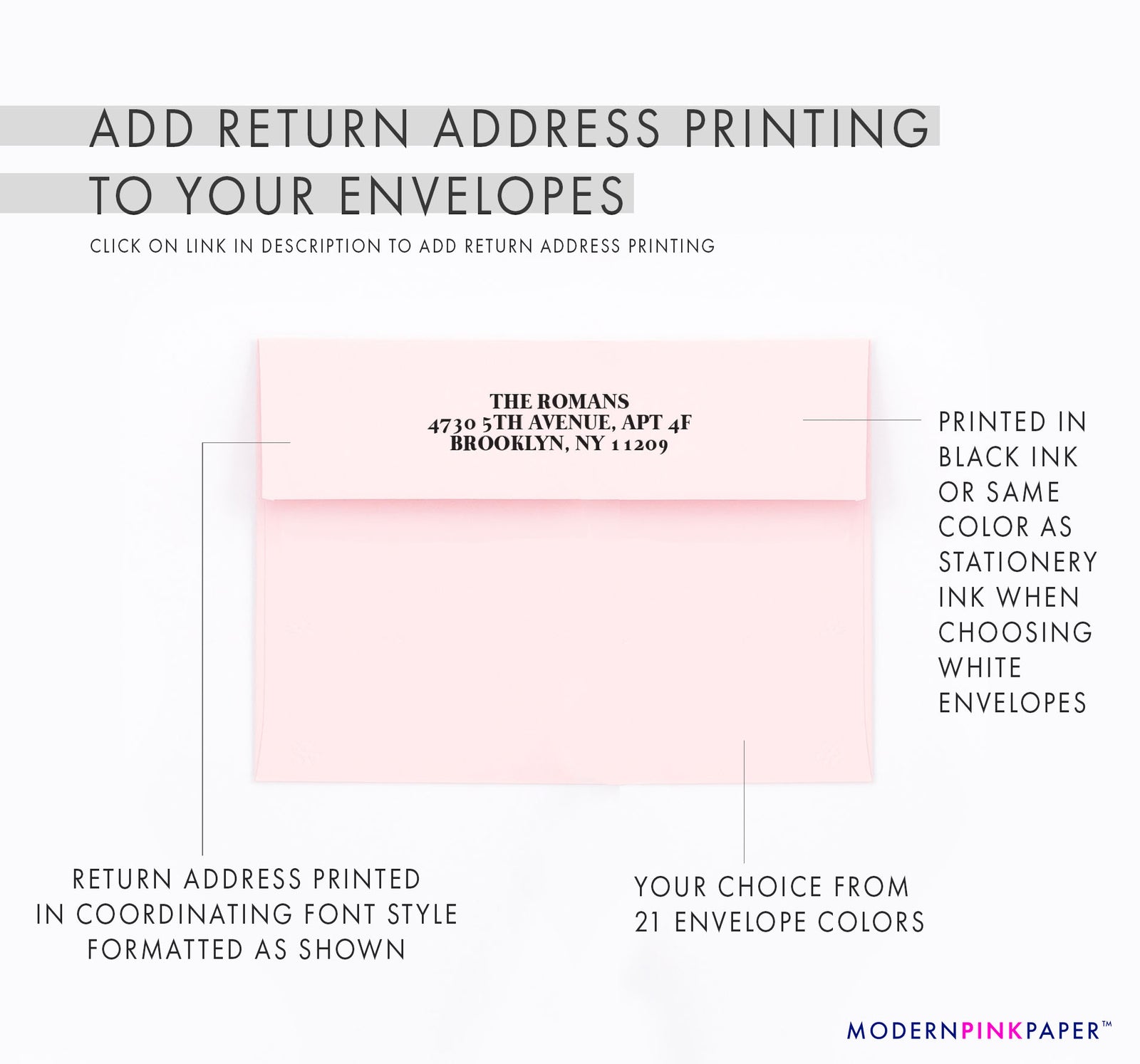 Block Font Couples Stationery with Family Names