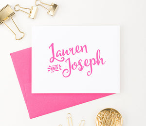 Folded Script Couples Stationery Set Personalized