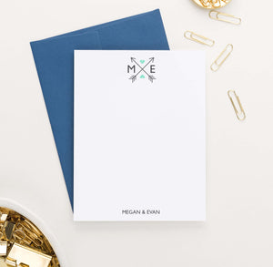WS011 personalized arrows wedding stationery with names 2 initials monogram 1