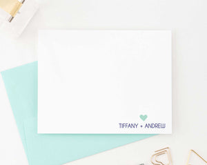 WS017 personalized names and heart wedding thank you notes cute simple modern 1