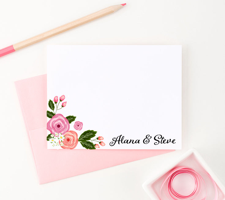 WS022 personalized floral family thank you notes flowers corner