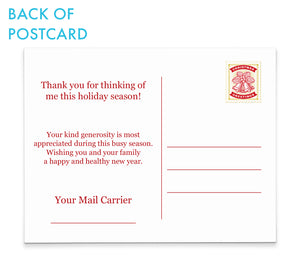 Holiday Mail Carrier Postcards with Postal Truck - Modern Pink Paper