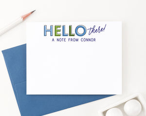 ks193 blue and green note cards personalized for boys cute simple a note from 1