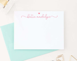 Cute Heart And Script Font Stationery For Kids