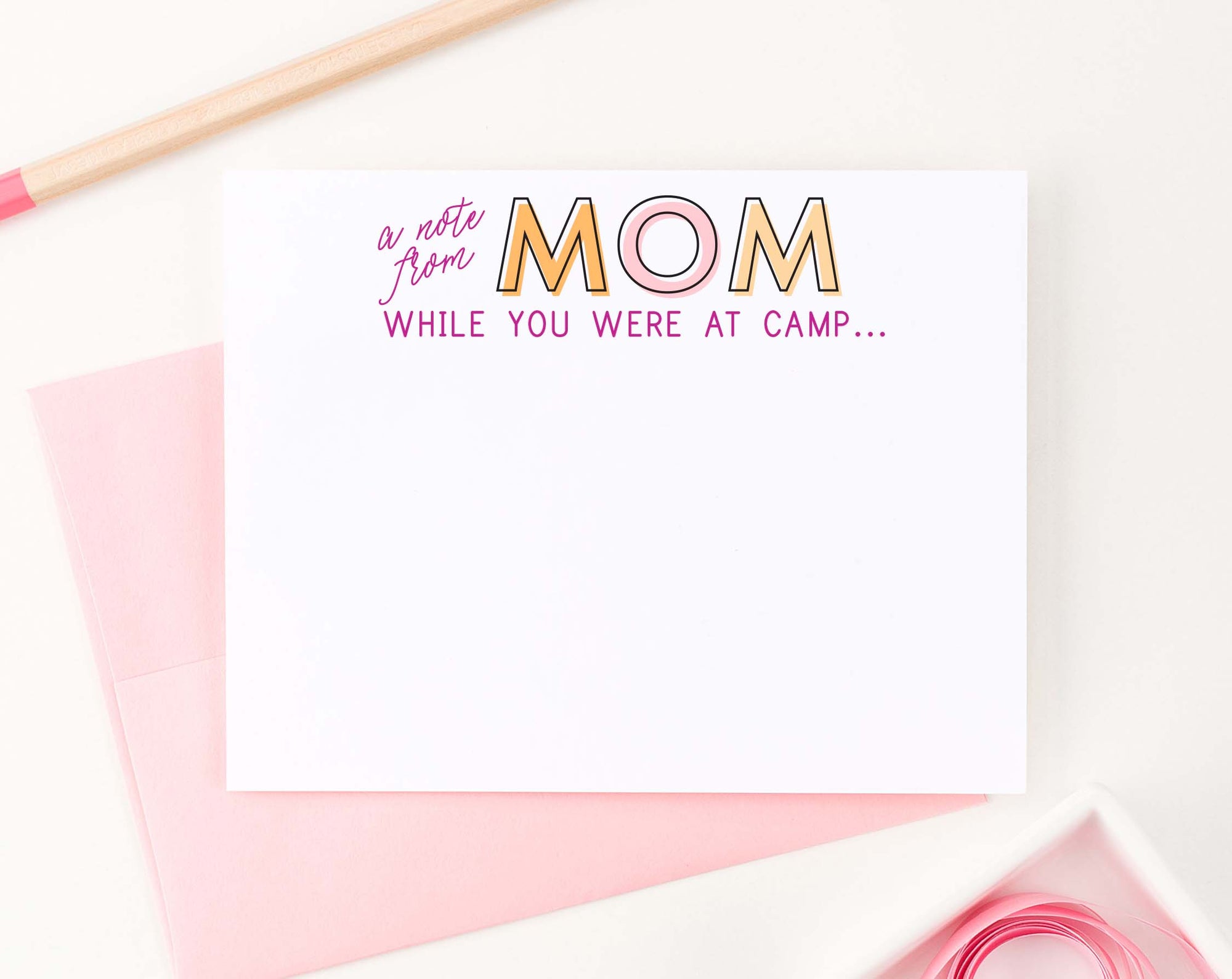 ks197 Personalized Camp Stationary From Mom parents dad momma mommy