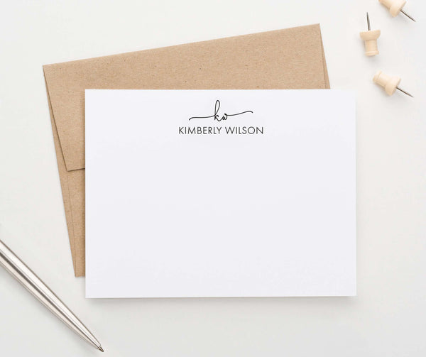 2 Initial and Name Personalized Monogramed Stationery for Women ...