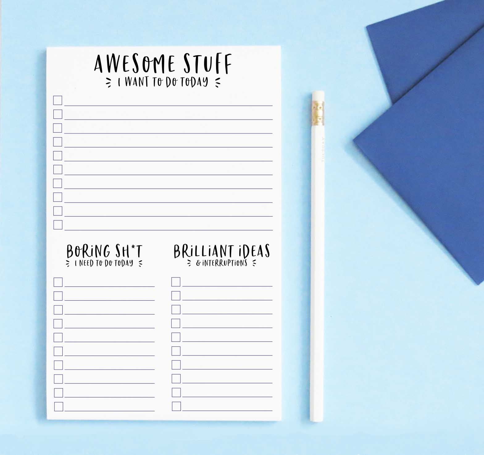 np095 daily planner note pad for adults lines checklist paper