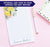np240 top corner floral and lemons personalized notepads lemon florals flowers lined