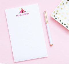 np248 personalized stationary paper for girls with teepee tent boho block font