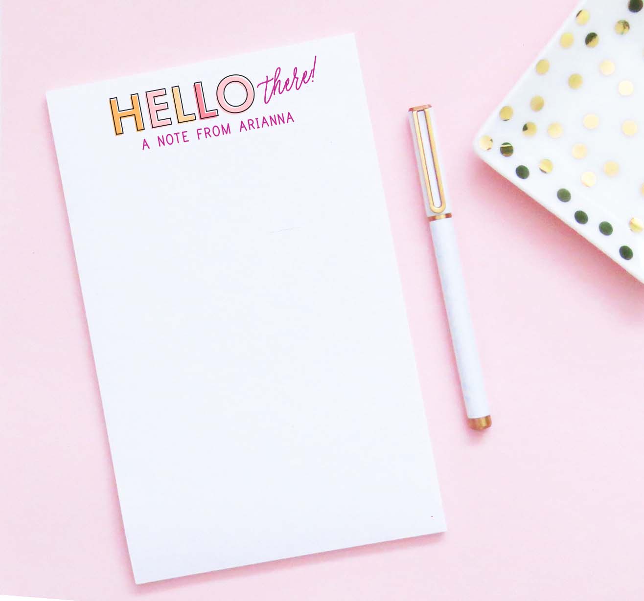 np256 simple girls personalized notepad paper cute block font