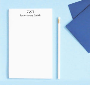 np263 personalized notepad for men with glasses opthalmologist lens cute classic professional