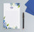 np277 Blue Greenery Monogram Notepad for Women floral elegant lined
