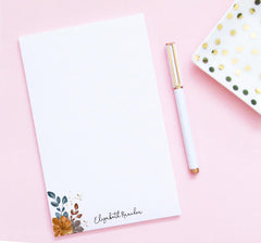 np280 fall greenery note pad personalized for women blue brown greenery