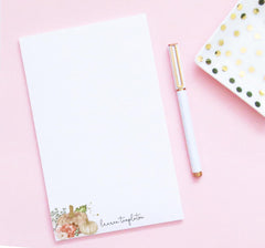 np285 rustic personalized glitter pumpkins notepad elegant script harvest autumn fall