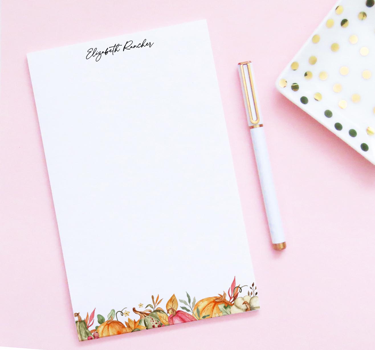 np288 personalized fall pumpkins notepad for women personalized harvest patch autumn fall pumpkin