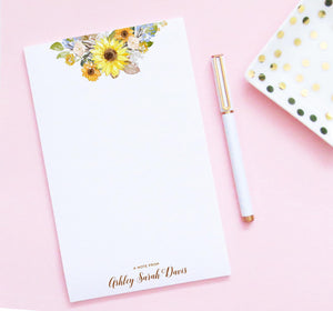 np292 fall floral a note from personalized-notepad with sunflowers flowers floral autumn