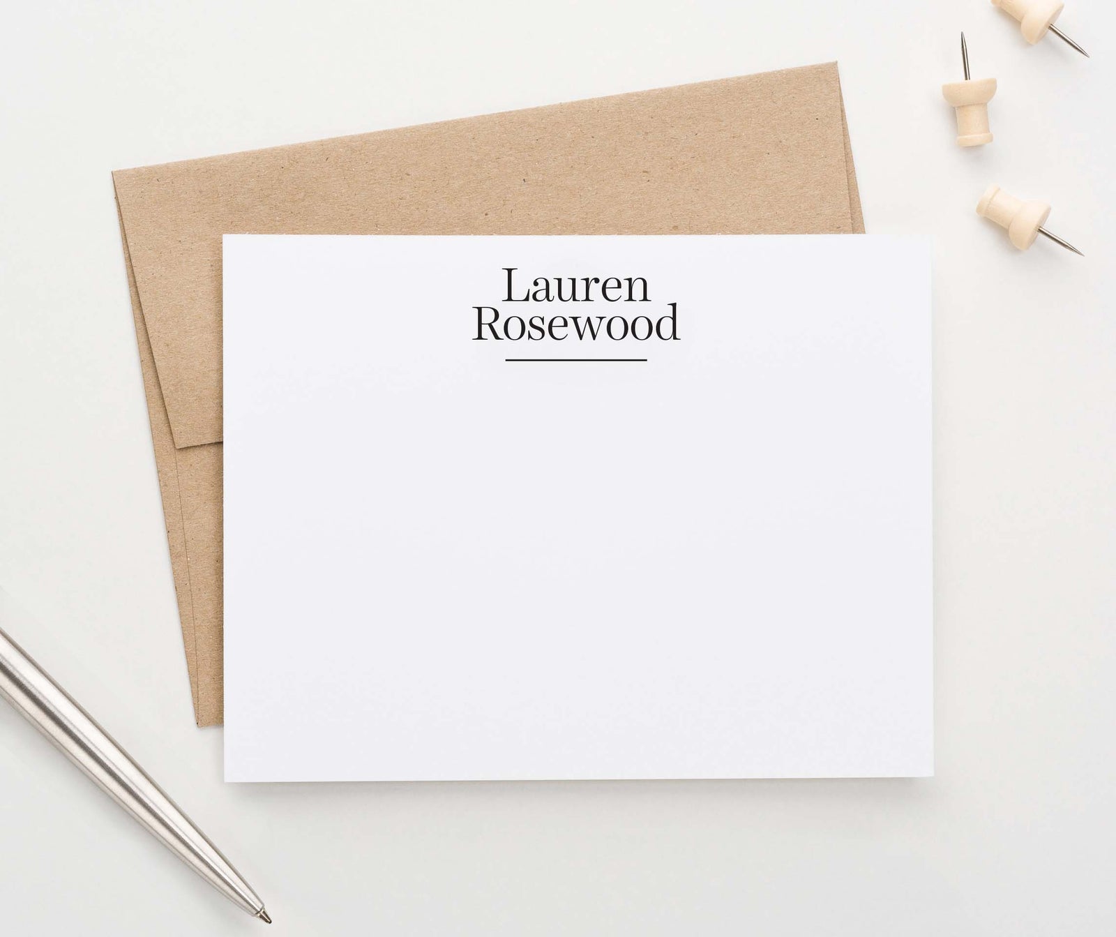 ps140 classic block font personalized notecards for business professional