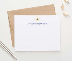 ps147 simple ivory flower stationary personalized for women floral classic block font