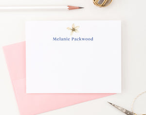 ps147 simple ivory flower stationary personalized for women floral classic block font 2nd photo