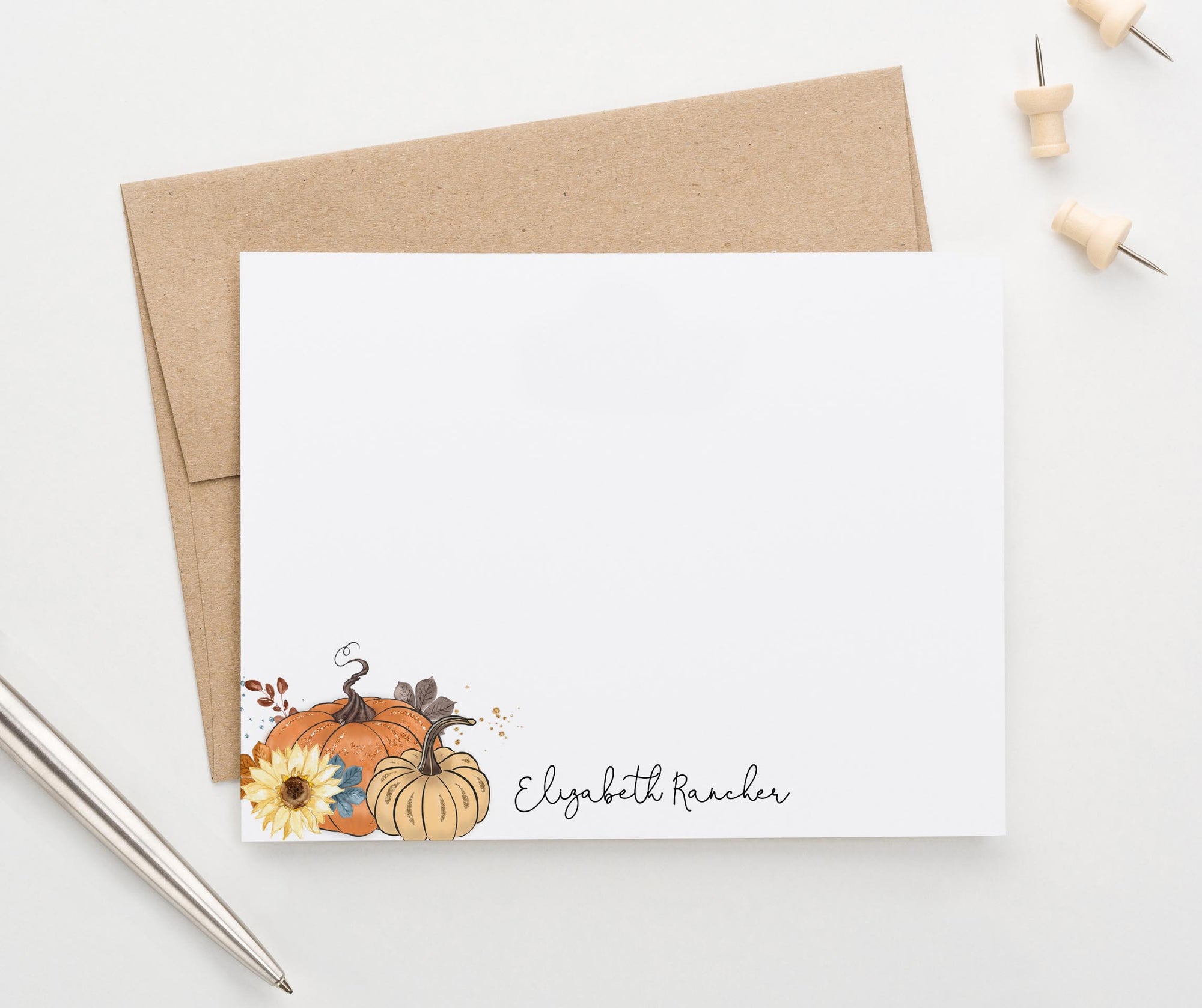 ps164 fall pumpkin stationery personalized for women pumpkins harvest autumn b